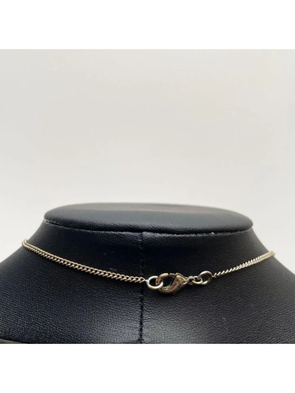 Chanel CC Logo Necklace Line Stone Icon Silver Coco - Picture 9 of 10